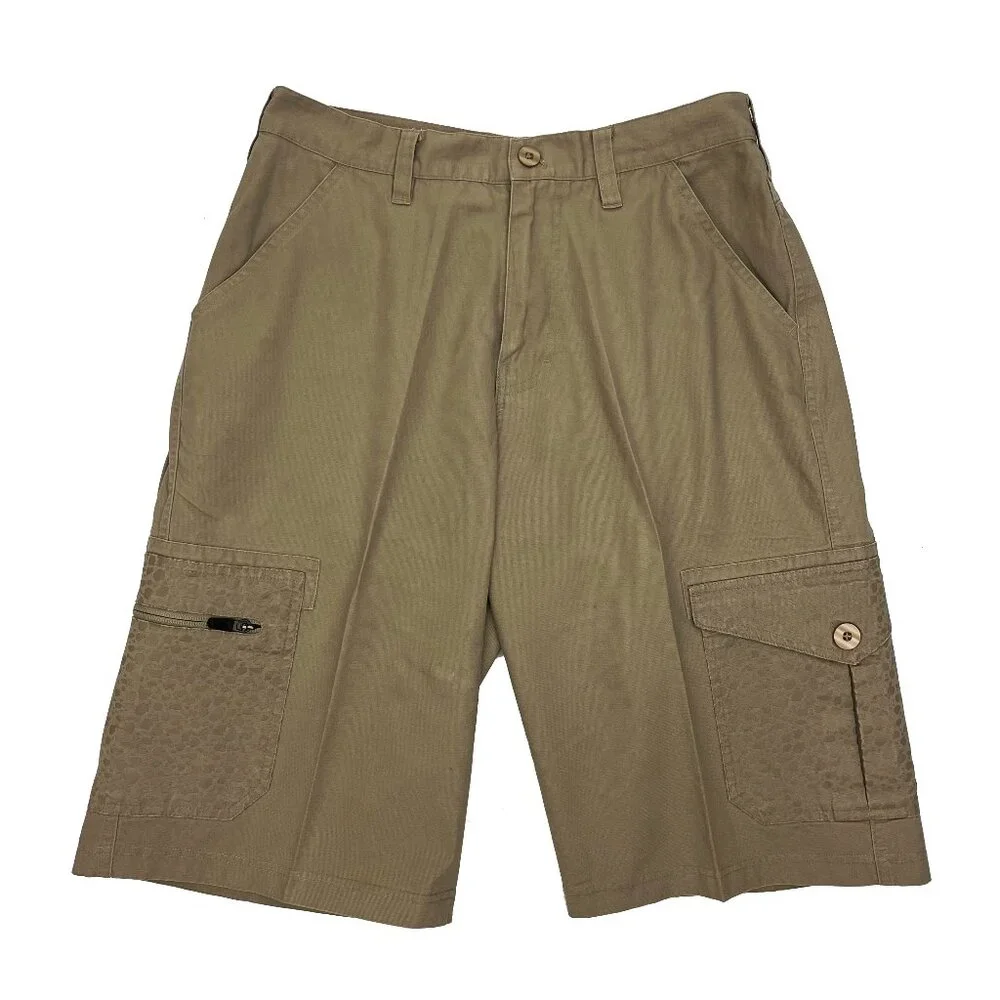 Nike Air Vintage Animal Print Cargo Chino Khaki Shorts Mens 32